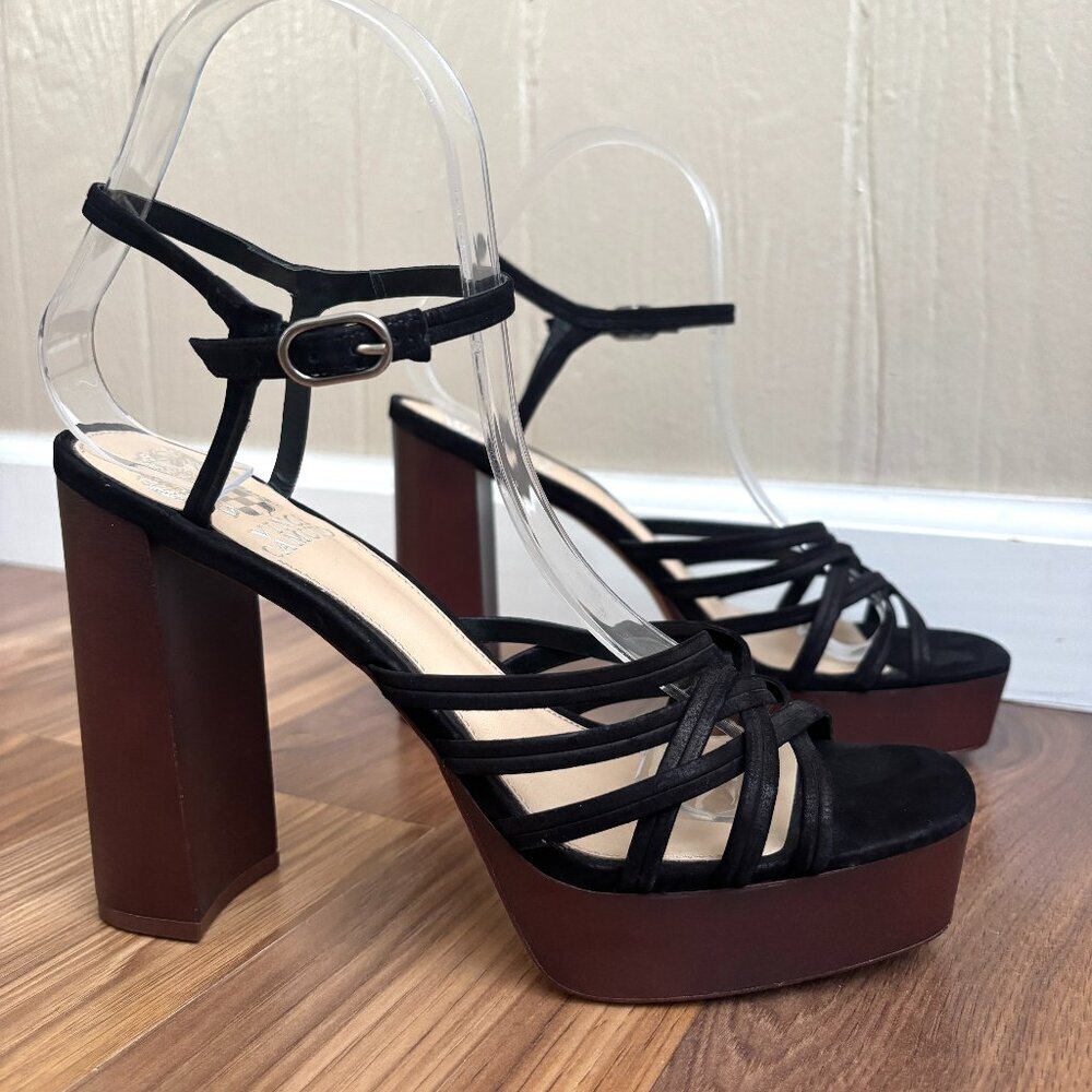 Vince Camuto Leather Larriss Woven Platform Sandals